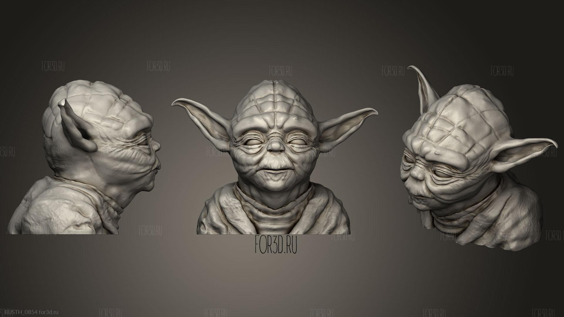 Yoda Bust | 3d stl model for CNC